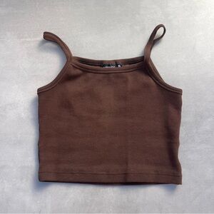 AFENDS Organic Cotton Taylor Rib Singlet in Coffee